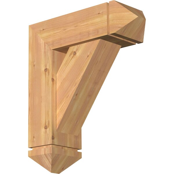 Ekena Millwork Traditional Arts and Crafts Smooth Bracket w/ Offset Brace, Western Red Cedar, 7 1/2"W x 22"D x 26"H BKT0806X22X26TRA03SWR - main